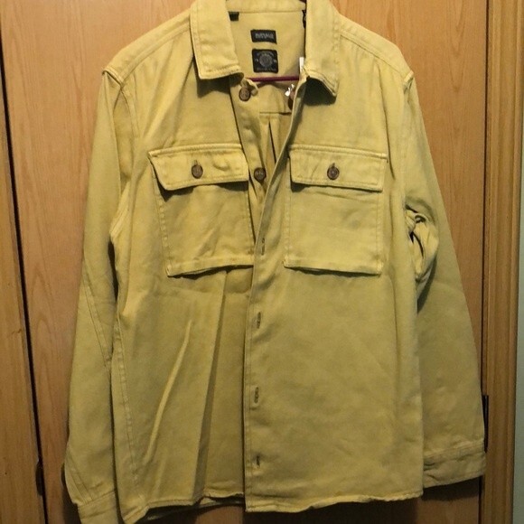 Buffalo David Bitton size medium denim button up yellow - Picture 1 of 7